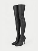 GRAY STRETCH BOOTS
