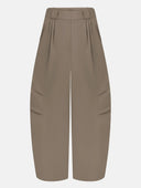 BALLON KHAKI COTTON PANTS - Blastout