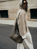 BEIGE BOUCLE HOODIE - Blastout