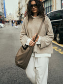BEIGE BOUCLE HOODIE - Blastout