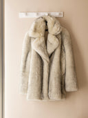 BEIGE ECO FUR COAT - Blastout