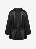 BLACK LEATHER PARKA - Blastout