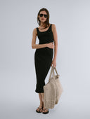 BLACK MIDI SECOND SKIN DRESS - Blastout