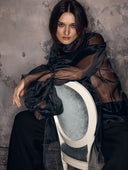 BLACK ORGANZA BLOUSE - Blastout