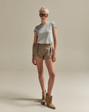 KHAKI COTTON SHORTS