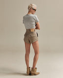 KHAKI COTTON SHORTS