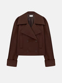 BROWN CROP JACKET - Blastout