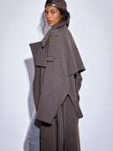 BROWN WOOL TRENCH - Blastout