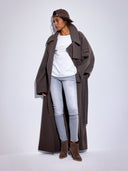 BROWN WOOL TRENCH - Blastout