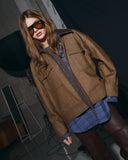 DENIM JACKET WITH LEATHER COLLAR - Blastout