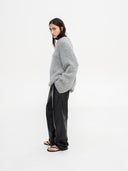 GRAY BOUCLE SWEATER - Blastout