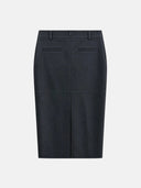 GRAY LEATHER SKIRT - Blastout