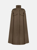 KHAKI WOOL CAPE - Blastout