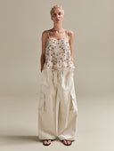 MILK DENIM CARGO PANTS - Blastout