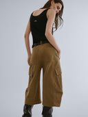 OLIVE BERMUDA PANTS - Blastout