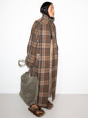 PLAID BROWN COAT - Blastout