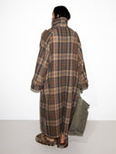 PLAID BROWN COAT - Blastout