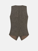 VEST HERRINGBONE OLIVE - Blastout