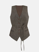 VEST HERRINGBONE OLIVE - Blastout